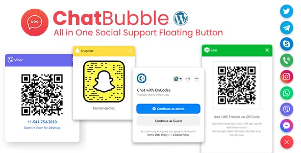 ChatBubble - All in One Social Support Floating Button